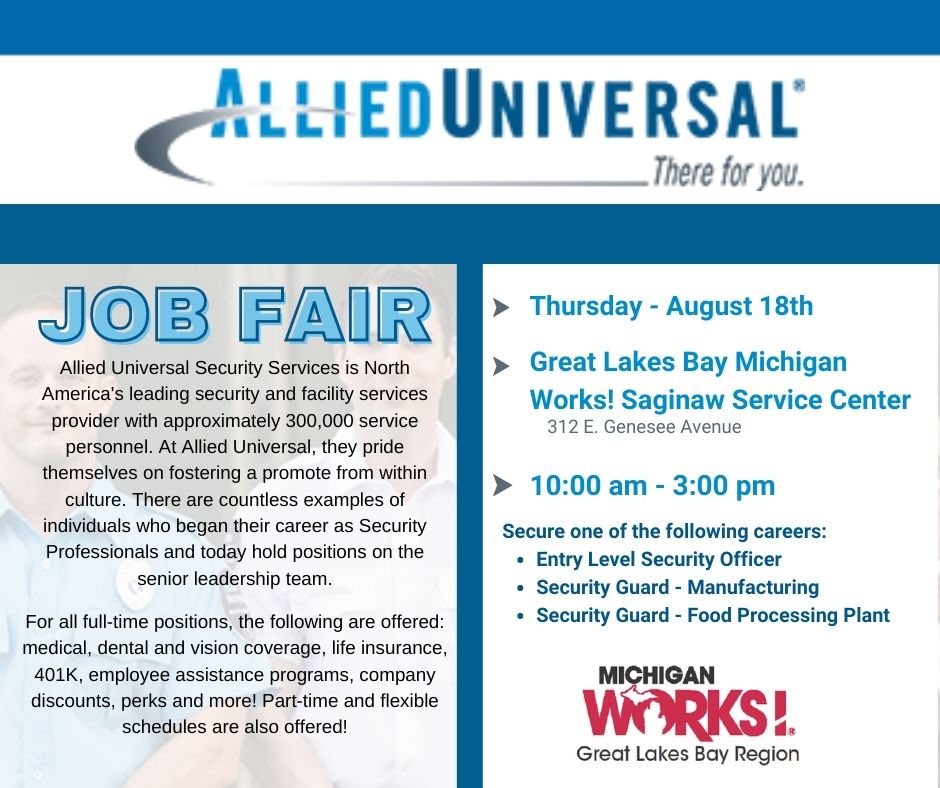 allied-universal-job-fair-great-lakes-bay-michigan-works