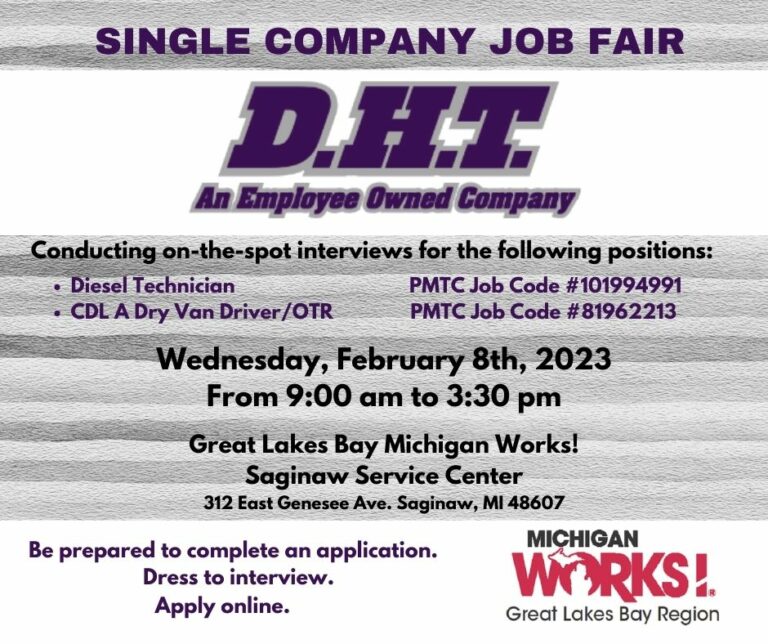 DHT Trucking Job Fair Great Lakes Bay Michigan Works